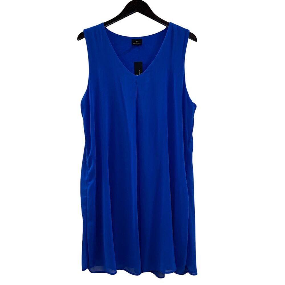 Worthington Sleeveless V-Neck Shift Dress Cobalt Blue Size Extra Large XL NWT